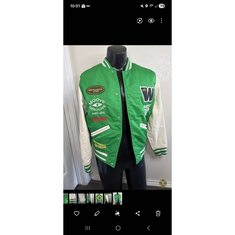 Zara New York Varsity Green body Jacket Sz Women's S